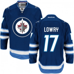 Adam Lowry Reebok Winnipeg Jets Premier Navy Blue Home Jersey