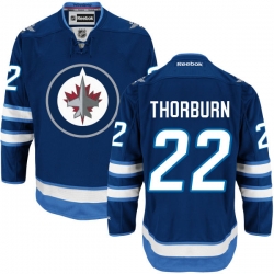 Chris Thorburn Reebok Winnipeg Jets Authentic Navy Blue Home Jersey
