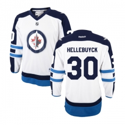 Connor Hellebuyck Youth Reebok Winnipeg Jets Premier White Away Jersey