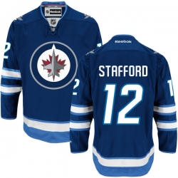 Drew Stafford Reebok Winnipeg Jets Premier Navy Blue Home NHL Jersey