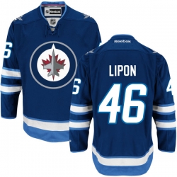 J.C. Lipon Reebok Winnipeg Jets Premier Navy Blue Home Jersey