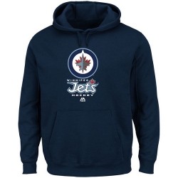 NHL Winnipeg Jets Majestic Critical Victory VIII Fleece Hoodie - Navy