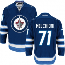 Julian Melchiori Reebok Winnipeg Jets Authentic Navy Blue Home Jersey