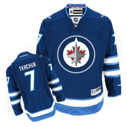 Keith Tkachuk Reebok Winnipeg Jets Authentic Navy Blue Home NHL Jersey