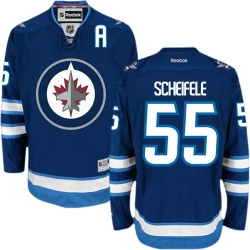 Mark Scheifele Reebok Winnipeg Jets Authentic Navy Blue Home NHL Jersey