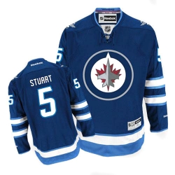 Mark Stuart Reebok Winnipeg Jets Premier Navy Blue Home NHL Jersey