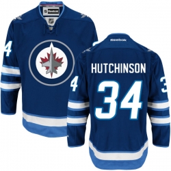 Michael Hutchinson Youth Reebok Winnipeg Jets Authentic Navy Blue Home Jersey