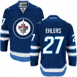 Nikolaj Ehlers Reebok Winnipeg Jets Authentic Navy Blue Home Jersey