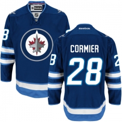 Patrice Cormier Reebok Winnipeg Jets Authentic Navy Blue Home Jersey