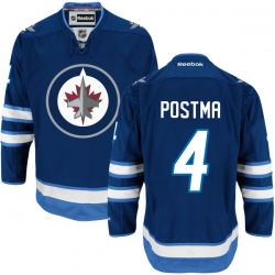 Paul Postma Youth Reebok Winnipeg Jets Premier Navy Blue Home Jersey