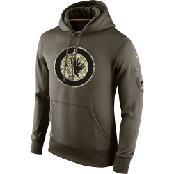 NHL Winnipeg Jets Nike Olive Salute To Service KO Performance Hoodie