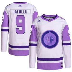Alex Iafallo Men's Adidas Winnipeg Jets Authentic White/Purple Hockey Fights Cancer Primegreen Jersey