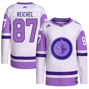 Kristian Reichel Men's Adidas Winnipeg Jets Authentic White/Purple Hockey Fights Cancer Primegreen Jersey
