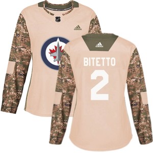 Anthony Bitetto Women's Adidas Winnipeg Jets Authentic Camo Veterans Day Practice Jersey