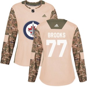 Adam Brooks Women's Adidas Winnipeg Jets Authentic Camo Veterans Day Practice Jersey