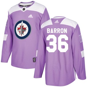 Morgan Barron Men's Adidas Winnipeg Jets Authentic Purple Fights Cancer Practice Jersey