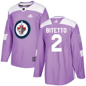Anthony Bitetto Men's Adidas Winnipeg Jets Authentic Purple Fights Cancer Practice Jersey