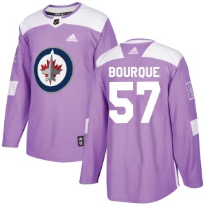 Gabriel Bourque Men's Adidas Winnipeg Jets Authentic Purple Fights Cancer Practice Jersey
