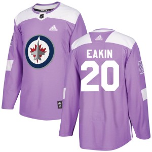 Cody Eakin Men's Adidas Winnipeg Jets Authentic Purple ized Fights Cancer Practice Jersey