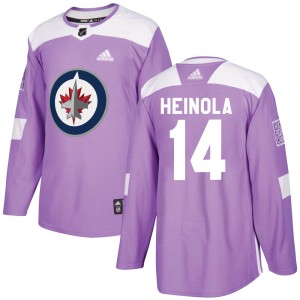 Ville Heinola Men's Adidas Winnipeg Jets Authentic Purple Fights Cancer Practice Jersey