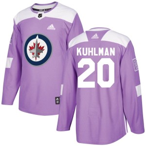 Karson Kuhlman Men's Adidas Winnipeg Jets Authentic Purple Fights Cancer Practice Jersey