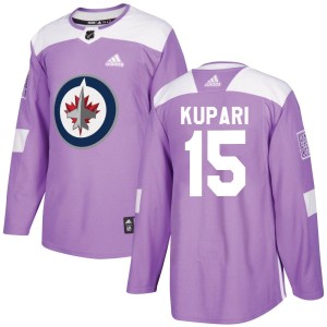 Rasmus Kupari Men's Adidas Winnipeg Jets Authentic Purple Fights Cancer Practice Jersey