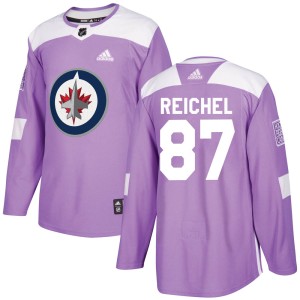 Kristian Reichel Men's Adidas Winnipeg Jets Authentic Purple Fights Cancer Practice Jersey