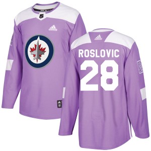 Jack Roslovic Men's Adidas Winnipeg Jets Authentic Purple Fights Cancer Practice Jersey