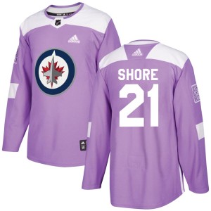 Nick Shore Men's Adidas Winnipeg Jets Authentic Purple Fights Cancer Practice Jersey