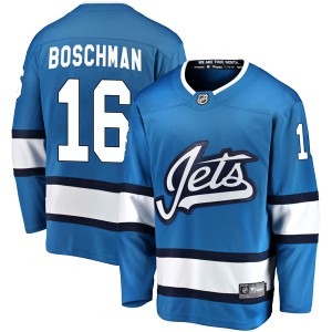 Laurie Boschman Men's Fanatics Branded Winnipeg Jets Breakaway Blue Alternate Jersey