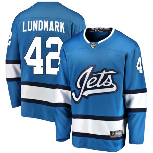 Simon Lundmark Men's Fanatics Branded Winnipeg Jets Breakaway Blue Alternate Jersey