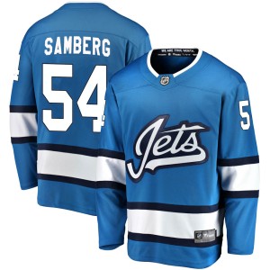 Dylan Samberg Men's Fanatics Branded Winnipeg Jets Breakaway Blue Alternate Jersey