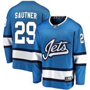 Ashton Sautner Men's Fanatics Branded Winnipeg Jets Breakaway Blue Alternate Jersey
