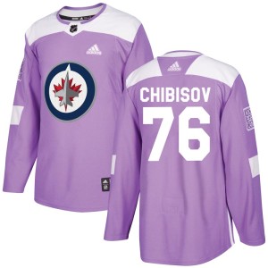 Andrei Chibisov Youth Adidas Winnipeg Jets Authentic Purple Fights Cancer Practice Jersey