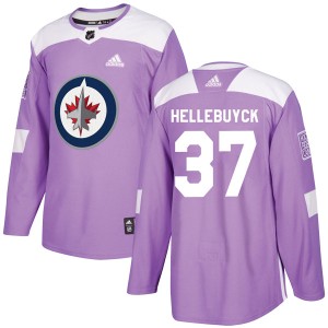 Connor Hellebuyck Youth Adidas Winnipeg Jets Authentic Purple Fights Cancer Practice Jersey