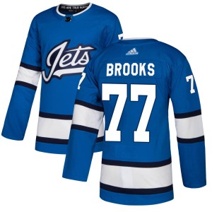 Adam Brooks Men's Adidas Winnipeg Jets Authentic Blue Alternate Jersey