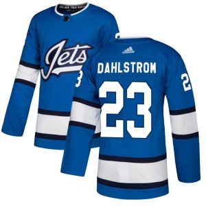 Carl Dahlstrom Men's Adidas Winnipeg Jets Authentic Blue Alternate Jersey