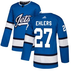 Nikolaj Ehlers Men's Adidas Winnipeg Jets Authentic Blue Alternate Jersey