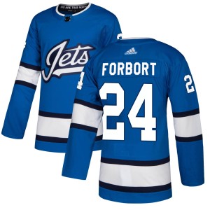 Derek Forbort Men's Adidas Winnipeg Jets Authentic Blue Alternate Jersey