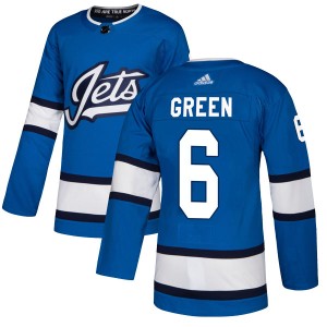 Ted Green Men's Adidas Winnipeg Jets Authentic Blue Alternate Jersey