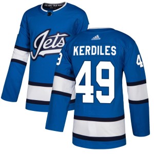 Nic Kerdiles Men's Adidas Winnipeg Jets Authentic Blue Alternate Jersey