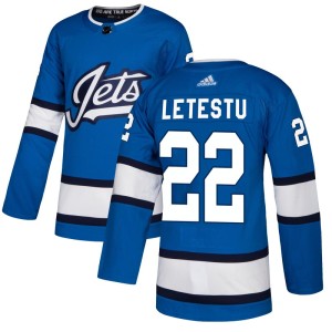 Mark Letestu Men's Adidas Winnipeg Jets Authentic Blue Alternate Jersey