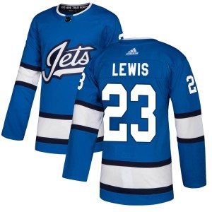 Trevor Lewis Men's Adidas Winnipeg Jets Authentic Blue Alternate Jersey