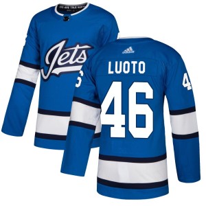Joona Luoto Men's Adidas Winnipeg Jets Authentic Blue Alternate Jersey