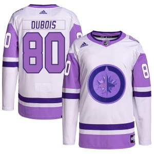 Pierre-Luc Dubois Youth Adidas Winnipeg Jets Authentic White/Purple Hockey Fights Cancer Primegreen Jersey