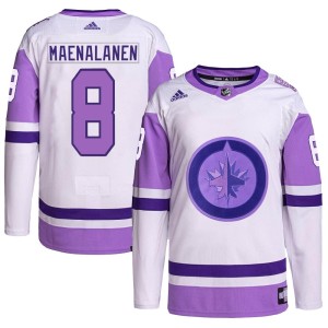Saku Maenalanen Youth Adidas Winnipeg Jets Authentic White/Purple Hockey Fights Cancer Primegreen Jersey