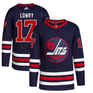 Adam Lowry Youth Adidas Winnipeg Jets Authentic Navy 2021/22 Alternate Primegreen Pro Jersey