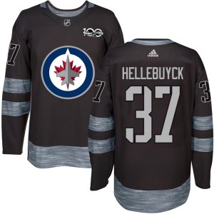 Connor Hellebuyck Youth Winnipeg Jets Authentic Black 1917-2017 100th Anniversary Jersey
