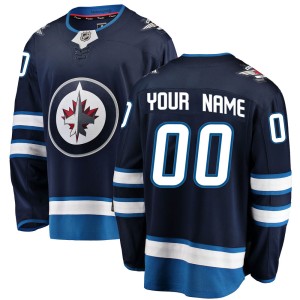 Custom Men's Fanatics Branded Winnipeg Jets Breakaway Blue Custom Home Jersey