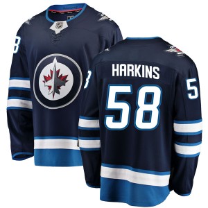 Jansen Harkins Men's Fanatics Branded Winnipeg Jets Breakaway Blue Home Jersey